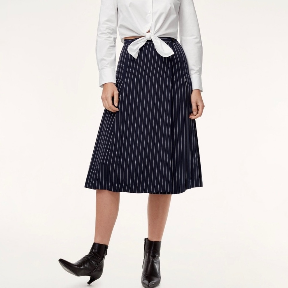 ARITZIA | Babaton Jai Wrap Midi Skirt in Navy
